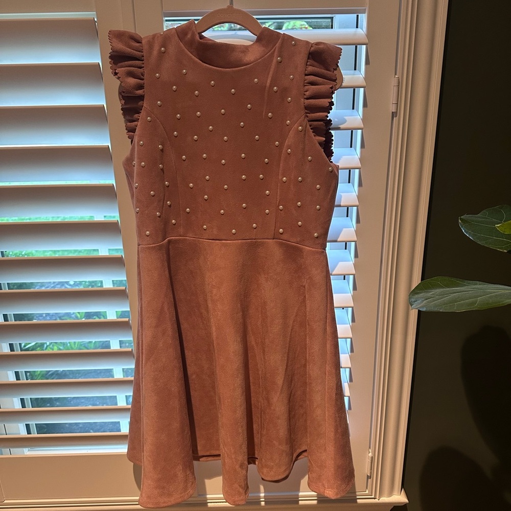Pink/mauve Kids Dress with Pearl Accents. Worn once! Like new! From Nordstrom.